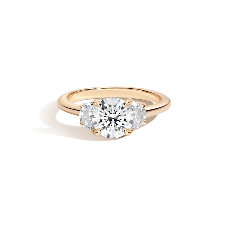 Zales x SHAHLA Certified Lab-Created Center Diamond 2-1/2 CT. T.W. Double Arch Three Stone Engagement Ring in 14K Gold