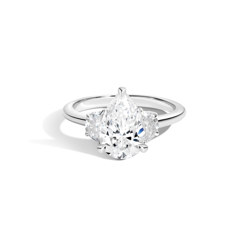 Main Image 1 of Zales x SHAHLA Certified Lab-Grown Center Diamond 2-1/3 CT. T.W. Arch Three Stone Engagement Ring in 14K White Gold
