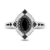 Thumbnail Image 3 of Enchanted Disney Villains Maleficent Oval Onyx and 1/5 CT. T.W. Diamond Fanned Frame Ring in Sterling Silver