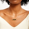 Thumbnail Image 2 of Jade and 1/10 CT. T.W. Diamond Cuff Bar Necklace in 10K Gold