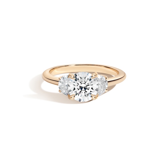 Zales x Shahla Certified Lab-Grown Center Diamond 2-1/2 CT. T.w. Double Arch Three Stone Engagement Ring in 18K Gold