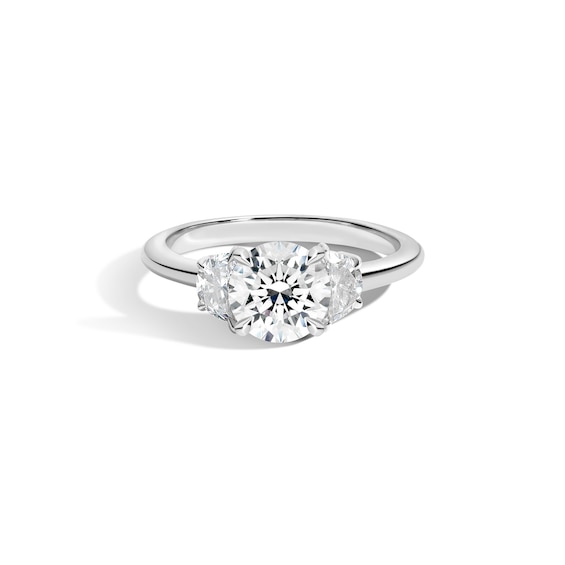 Zales x Shahla Certified Lab-Grown Center Diamond 2-1/2 CT. T.w. Arch Three Stone Engagement Ring in 14K White Gold