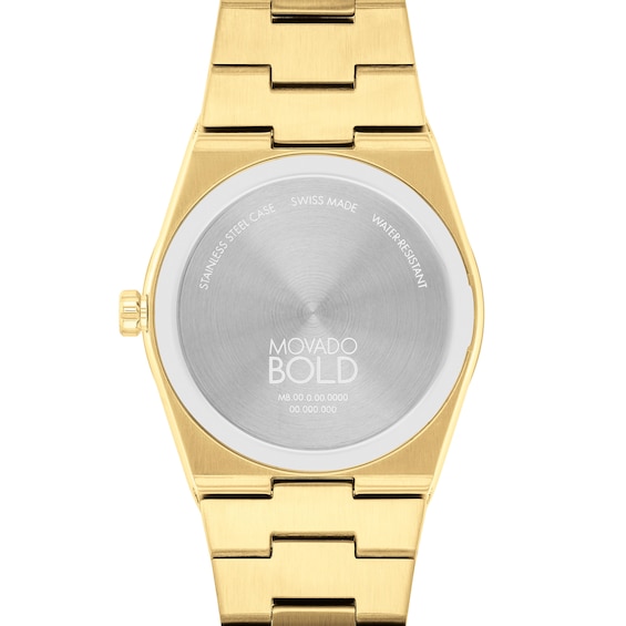 Men's' Movado BoldÂ® Quest Gold-Tone IP Watch with Black Dial (Model: 3601223)