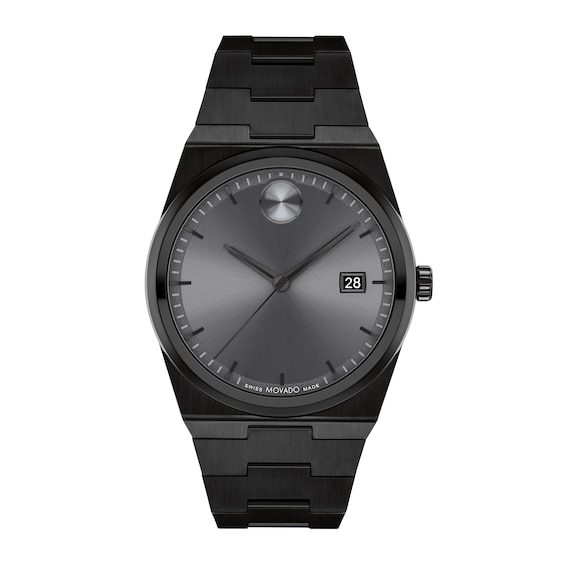 Men's' Movado BoldÂ® Quest Black IP Watch with Grey Dial (Model: 3601224)