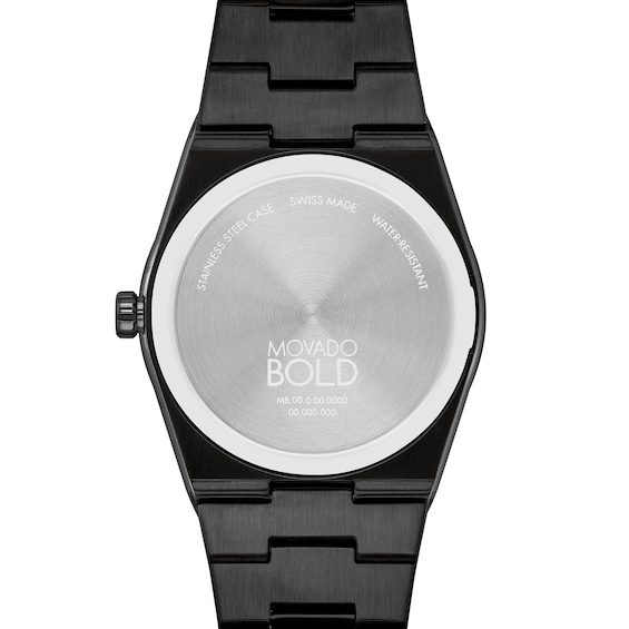 Men's' Movado BoldÂ® Quest Black IP Watch with Grey Dial (Model: 3601224)