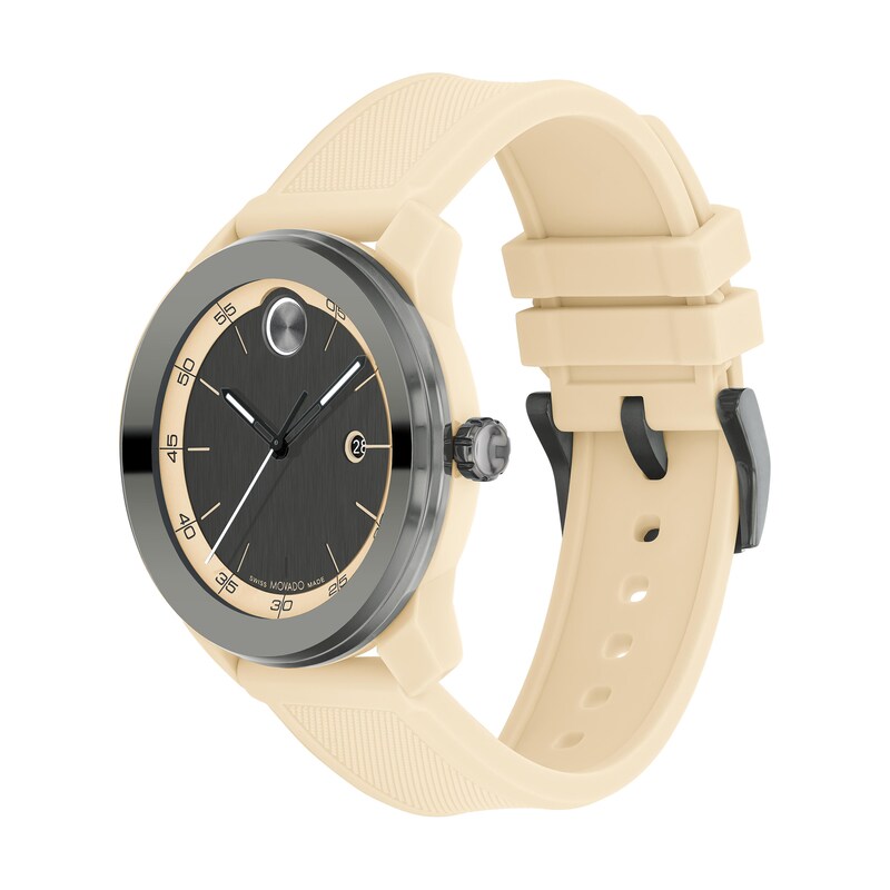 Main Image 2 of Men's Movado Bold TR90 Grey IP Watch with Sand Silicone Strap and Grey Dial (Model: 3601207)