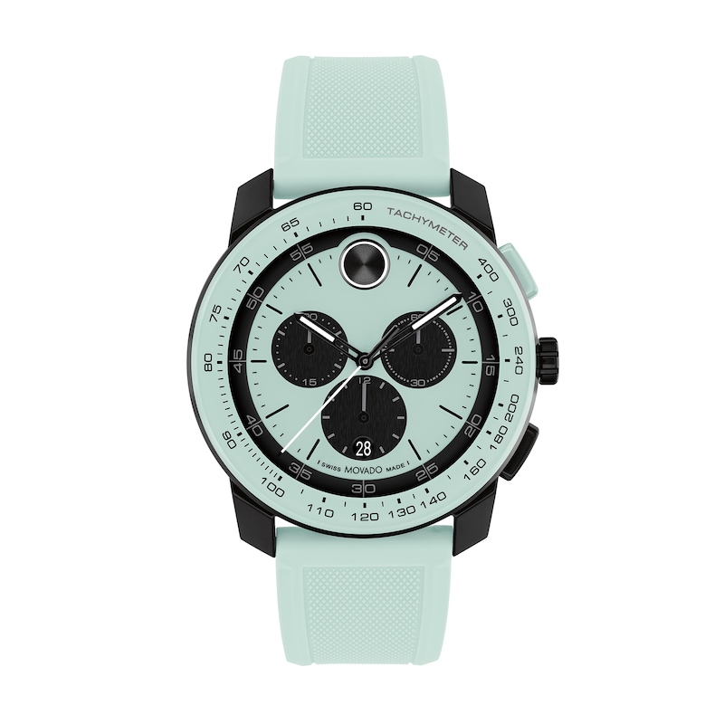 Main Image 1 of Men's Movado Bold TR90 Blue and Black IP Watch with Mint Blue Silicone Strap and Blue Dial (Model: 3601212)