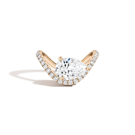 Zales x Shahla 2-1/4 CT. T.w. Certified Pear-Shaped Lab-Grown Diamond Zaha Dip PavÃ© Engagement Ring in 14K Gold
