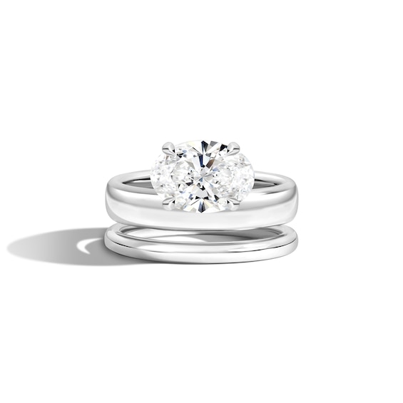 Zales x Shahla 2 CT. Certified Oval Lab-Grown Diamond Solitaire Double Donut Engagement Ring in 14K White Gold