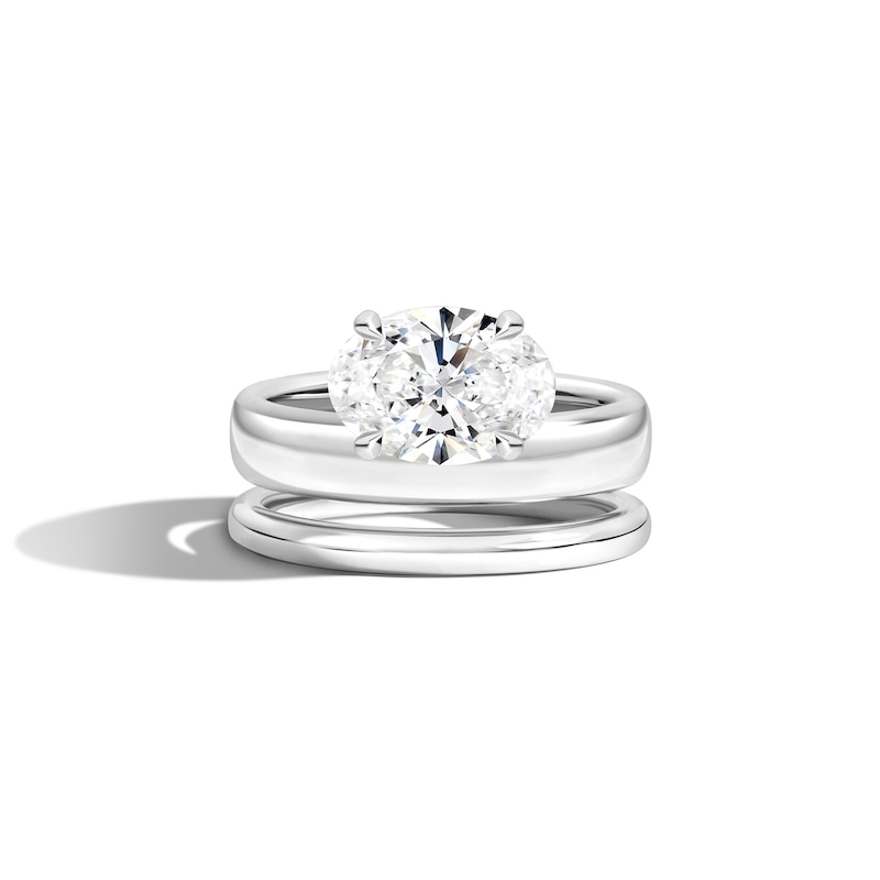 Main Image 1 of Zales x SHAHLA 2 CT. Certified Oval Lab-Created Diamond Solitaire Double Donut Engagement Ring in 14K White Gold