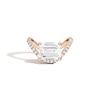 Thumbnail Image 1 of Zales x SHAHLA 2-1/4 CT. T.W. Certified Emerald-Cut Lab-Grown Diamond Zaha Dip Pavé Engagement Ring in 14K Rose Gold