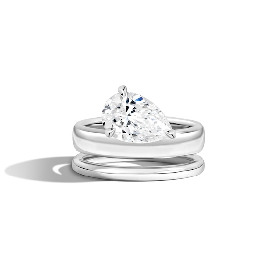 Zales x Shahla 2 CT. Certified Pear-Shaped Lab-Grown Diamond Solitaire Double Donut Engagement Ring in Platinum