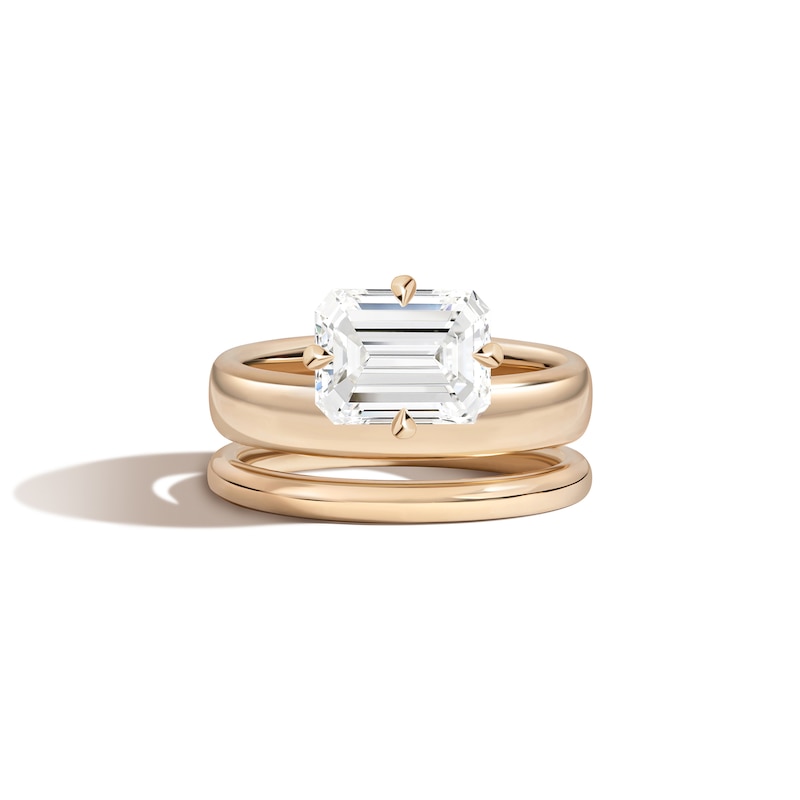 Zales x SHAHLA 2 CT. Certified Emerald-Cut Lab-Created Diamond Solitaire Double Donut Engagement Ring in 14K Gold