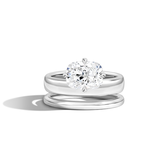 Zales x Shahla 2 CT. Certified Cushion Lab-Grown Diamond Solitaire Double Donut Engagement Ring in 14K White Gold