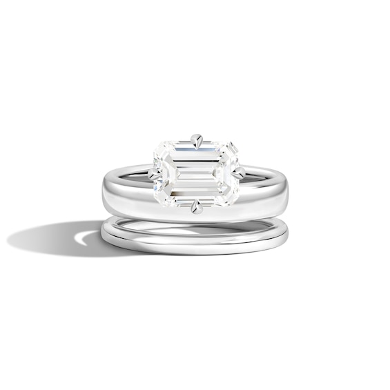 Zales x Shahla 2 CT. Certified Emerald Lab-Grown Diamond Solitaire Double Donut Engagement Ring in 14K White Gold