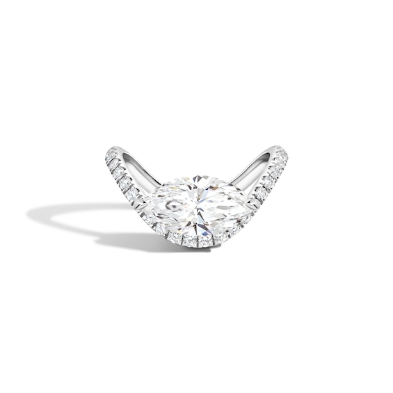 Zales x Shahla 2-1/4 CT. T.w. Certified Marquise Lab-Grown Diamond Zaha Dip PavÃ© Engagement Ring in 14K White Gold