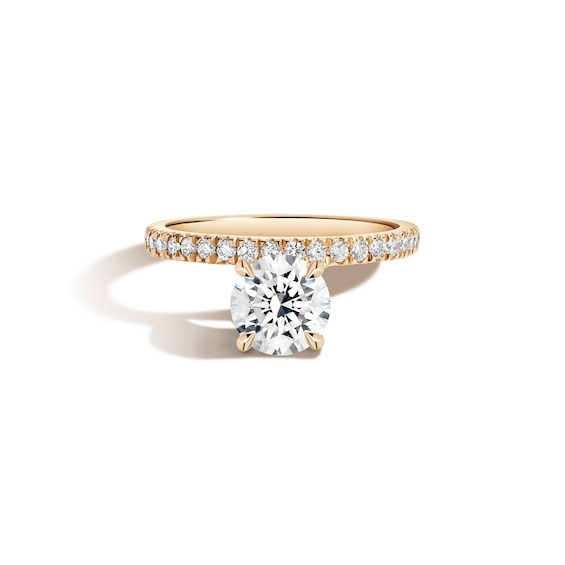 Zales x Shahla 2-1/4 CT. T.w. Certified Lab-Grown Diamond Cantilever PavÃ© Engagement Ring in 14K Gold (F/Vs2)