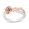 Thumbnail Image 0 of Enchanted Disney Belle 1/6 CT. T.W. Diamond Rose Crossover Ring in Sterling Silver and 10K Rose Gold