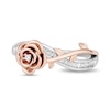 Thumbnail Image 3 of Enchanted Disney Belle 1/6 CT. T.W. Diamond Rose Crossover Ring in Sterling Silver and 10K Rose Gold