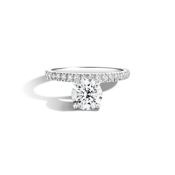 Zales x Shahla 2-1/4 CT. T.w. Certified Lab-Grown Diamond Cantilever PavÃ© Engagement Ring in 14K White Gold (F/Vs2)
