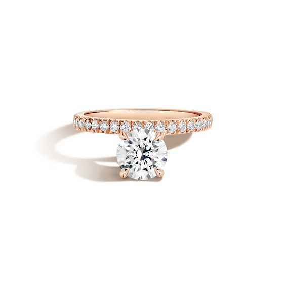 Zales x Shahla 2-1/4 CT. T.w. Certified Lab-Grown Diamond Cantilever PavÃ© Engagement Ring in 14K Rose Gold (F/Vs2)