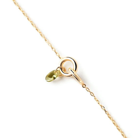PDPAOLA⢠at Zales Oval Green Cubic Zirconia Dangle Interlocking Circles Bracelet in Sterling Silver with 18K Gold Plate