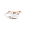 Thumbnail Image 1 of Zales x SHAHLA 2-1/5 CT. T.W. Certified Emerald-Cut Lab-Grown Diamond Cantilever Pavé Engagement Ring in 14K Rose Gold