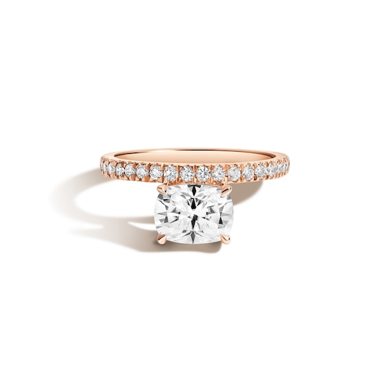 Zales x Shahla 2-1/5 CT. T.w. Certified Cushion-Cut Lab-Grown Diamond Cantilever PavÃ© Engagement Ring in 14K Rose Gold