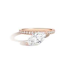 Zales x SHAHLA 2-1/5 CT. T.W. Certified Marquise Lab-Grown Diamond Cantilever Pavé Engagement Ring in 14K Rose Gold