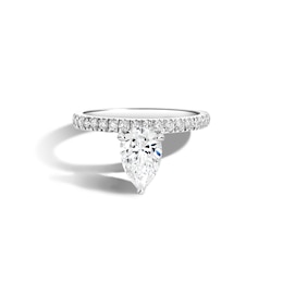 Zales x SHAHLA 2-1/5 CT. T.W. Certified Pear Lab-Grown Diamond Cantilever Pavé Engagement Ring in 14K White Gold