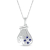 Thumbnail Image 1 of Blue Lab-Created Sapphire Mitten Pendant in Sterling Silver