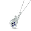 Thumbnail Image 2 of Blue Lab-Created Sapphire Mitten Pendant in Sterling Silver