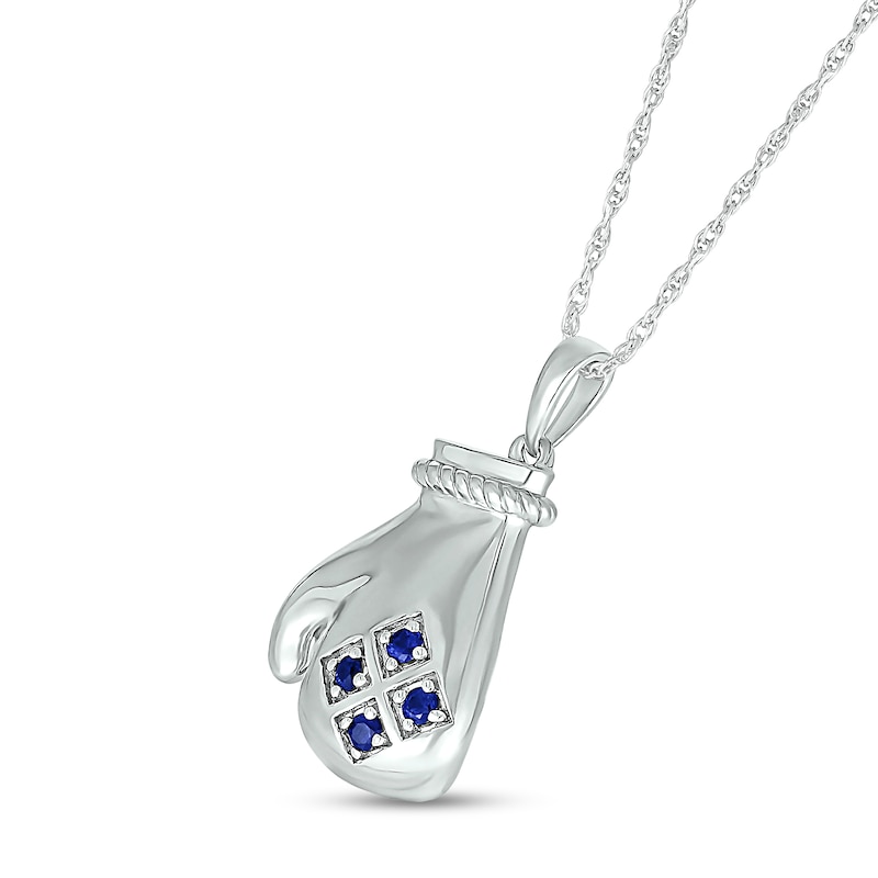 Main Image 2 of Blue Lab-Created Sapphire Mitten Pendant in Sterling Silver