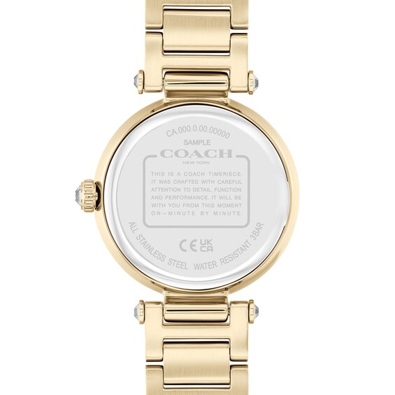 Ladies' Coach Cary Multi-Colored Rainbow Crystal Accent Gold-Tone IP Watch with Gold-Tone Dial (Model: 14504271)