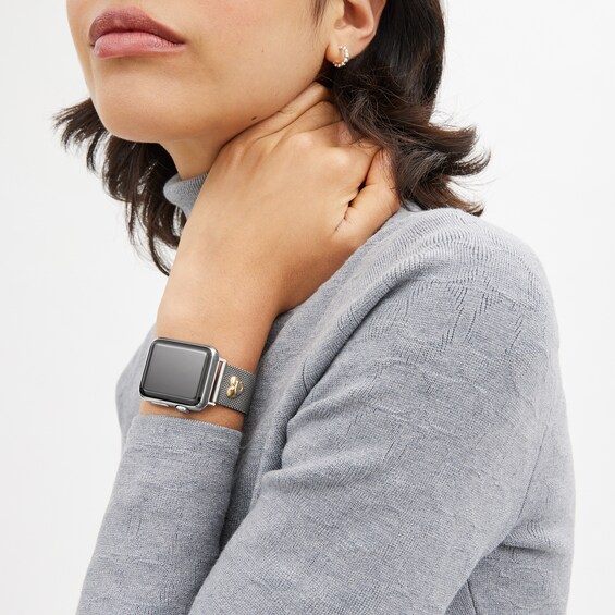 Ladies' Coach Apple Straps Heart Charm Mesh Interchangeable Replacement Band Smart Watch Attachment (Model: 14700239)