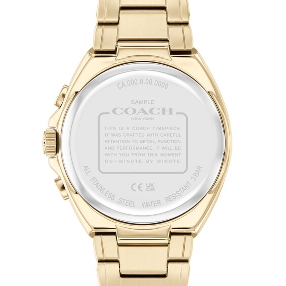 Men's Coach Jackson Gold-Tone IP Chronograph Watch with Green Dial (Model: 14602680)