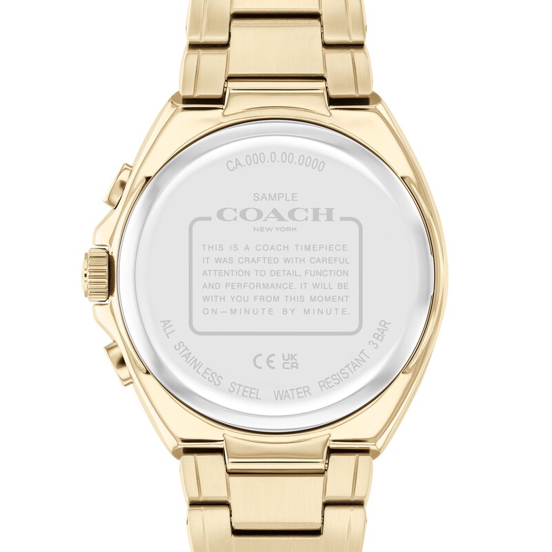 Main Image 3 of Men's Coach Jackson Gold-Tone IP Chronograph Watch with Green Dial (Model: 14602680)