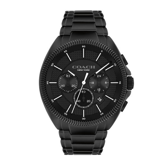 Men's Coach Jackson Black IP Chronograph Watch with Black Dial (Model: 14602681)