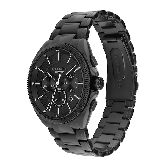 Men's Coach Jackson Black IP Chronograph Watch with Black Dial (Model: 14602681)