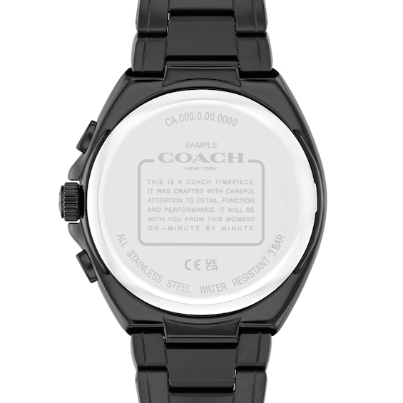 Men's Coach Jackson Black IP Chronograph Watch with Black Dial (Model: 14602681)