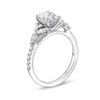 Thumbnail Image 3 of 2 CT. T.W. Certified Oval Lab-Grown Diamond Leaf-Sides Engagement Ring in 14K White Gold (F/VS2)