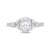 Thumbnail Image 4 of 2 CT. T.W. Certified Oval Lab-Grown Diamond Leaf-Sides Engagement Ring in 14K White Gold (F/VS2)