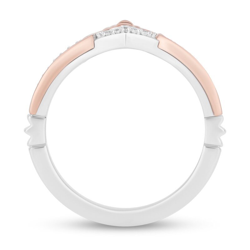 Main Image 6 of Enchanted Disney 1/5 CT. T.W. Diamond Tiara and Trident Two Piece Ring Set in Sterling Silver and 10K Rose Gold