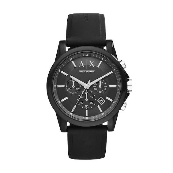 Unisex Armani Exchange Chronograph Watch with Black Dial (Model: Ax1326)