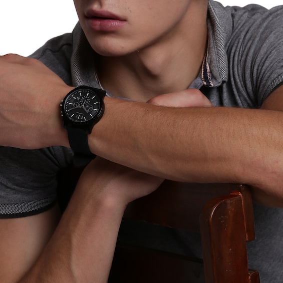 Unisex Armani Exchange Chronograph Watch with Black Dial (Model: Ax1326)