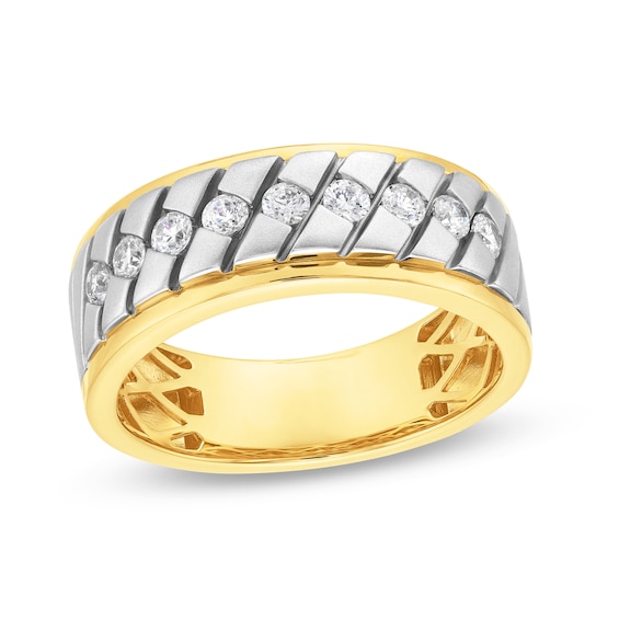 1/2 CT. T.w. Diamond Woven Band in 10K Two-Toned Gold