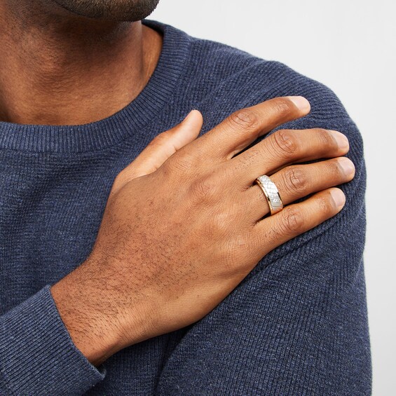 1/2 CT. T.w. Diamond Woven Band in 10K Two-Toned Gold