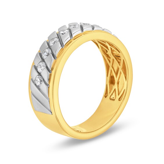 1/2 CT. T.w. Diamond Woven Band in 10K Two-Toned Gold