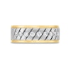 Thumbnail Image 3 of Men's 1/2 CT. T.W. Diamond Woven Band in 10K Two-Toned Gold