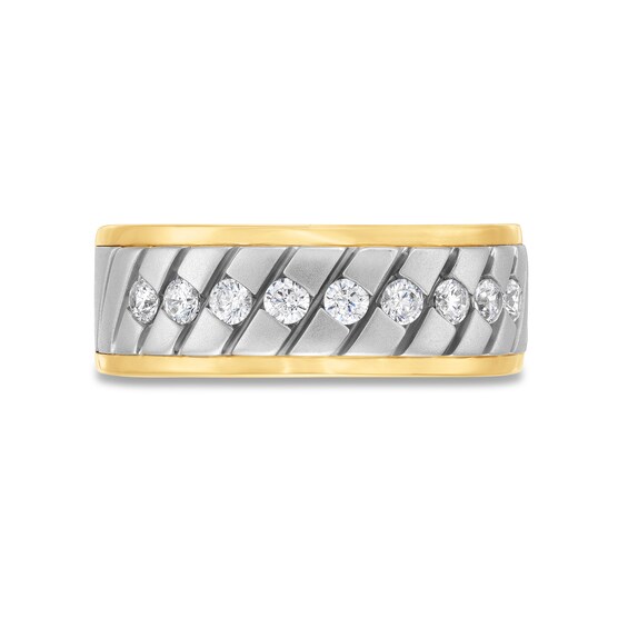 1/2 CT. T.w. Diamond Woven Band in 10K Two-Toned Gold